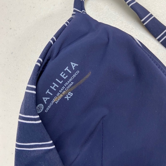 Athleta Piha One Piece Swim Suit Blue Stripe XS - Picture 6 of 6